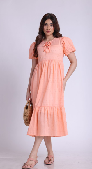 Hettie Tie Front Midi Dress