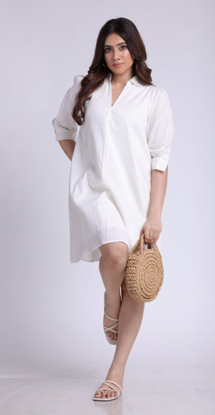 Long Sleeve Linen Dress