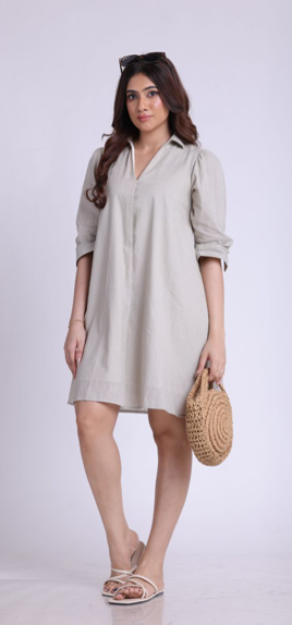 Long Sleeve Linen Dress