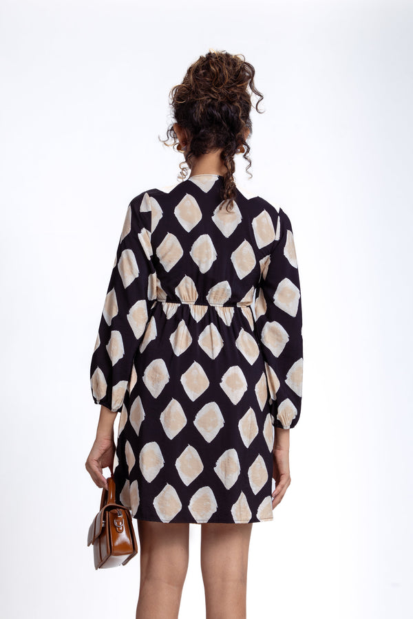 Long Sleeve Mini Wrap Dress