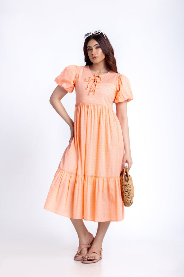 Hettie Tie Front Midi Dress