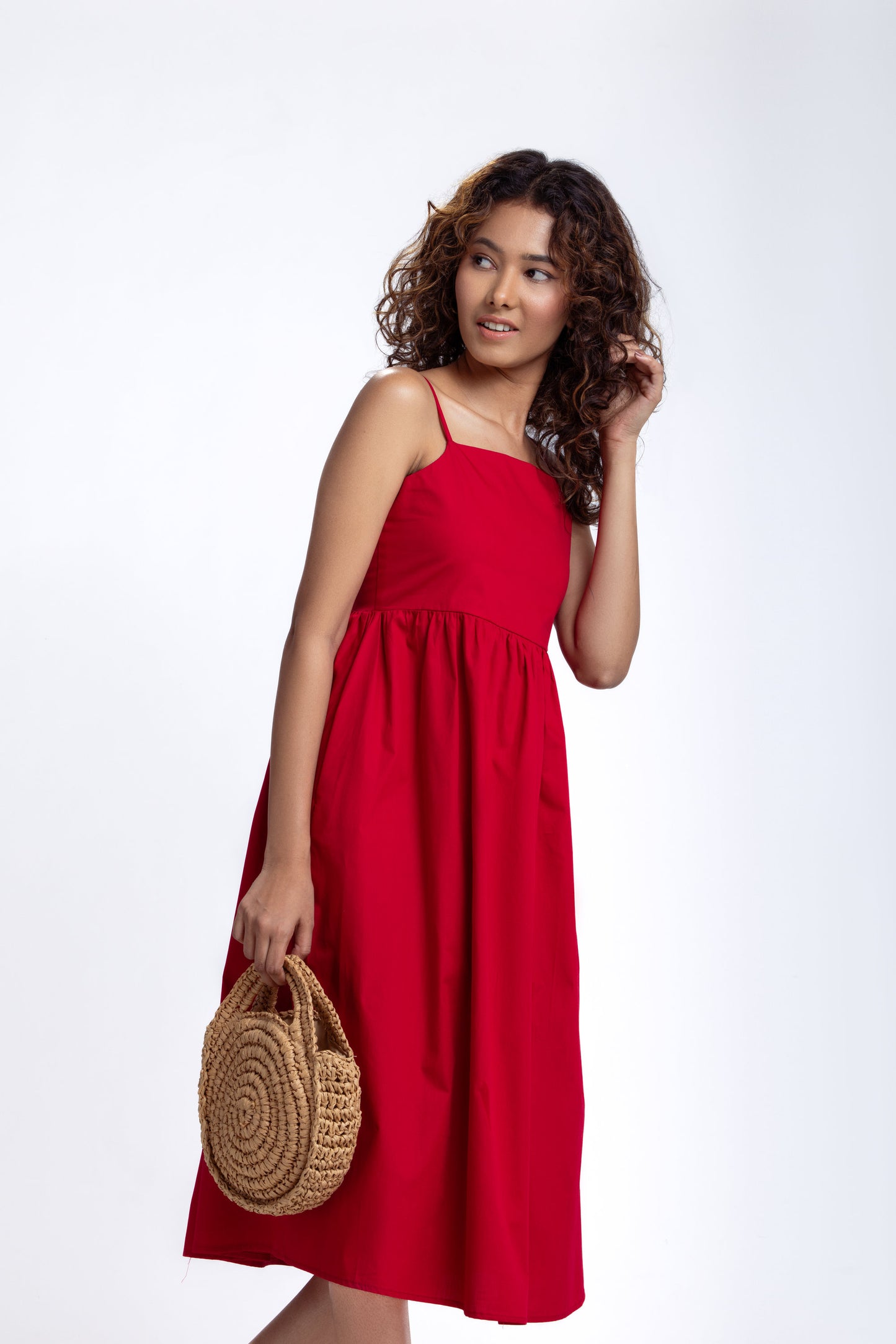 Taffeta Midi Dress