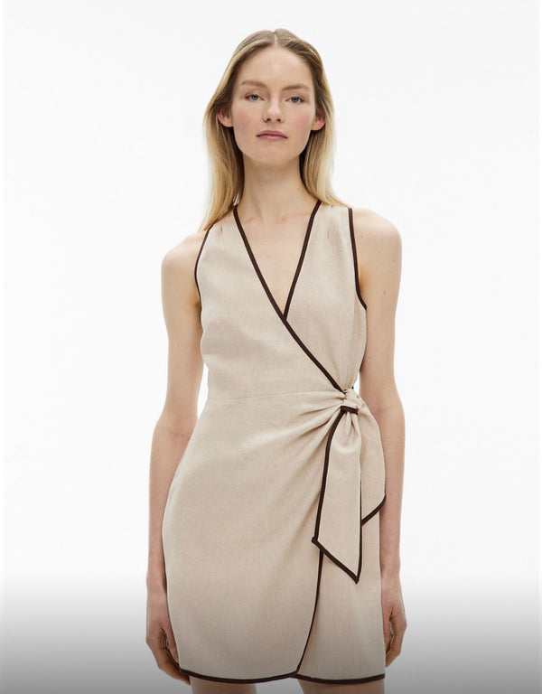 Wrap tie mini dress