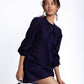 Ridley Long Sleeve Linen Mini Dress