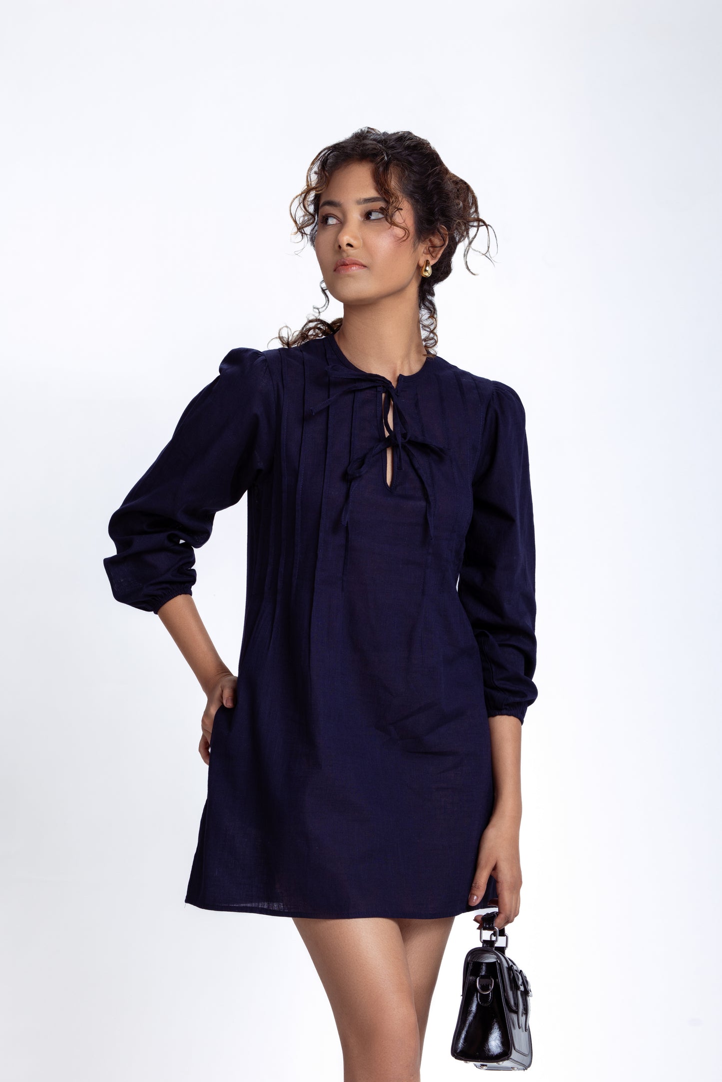 Ridley Long Sleeve Linen Mini Dress