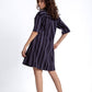 Elbow-Sleeve Mini Shirt dress