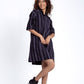 Elbow-Sleeve Mini Shirt dress