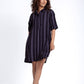 Elbow-Sleeve Mini Shirt dress