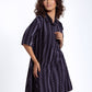 Elbow-Sleeve Mini Shirt dress