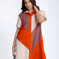 Cotton Shirt Collar Dress in Color Block