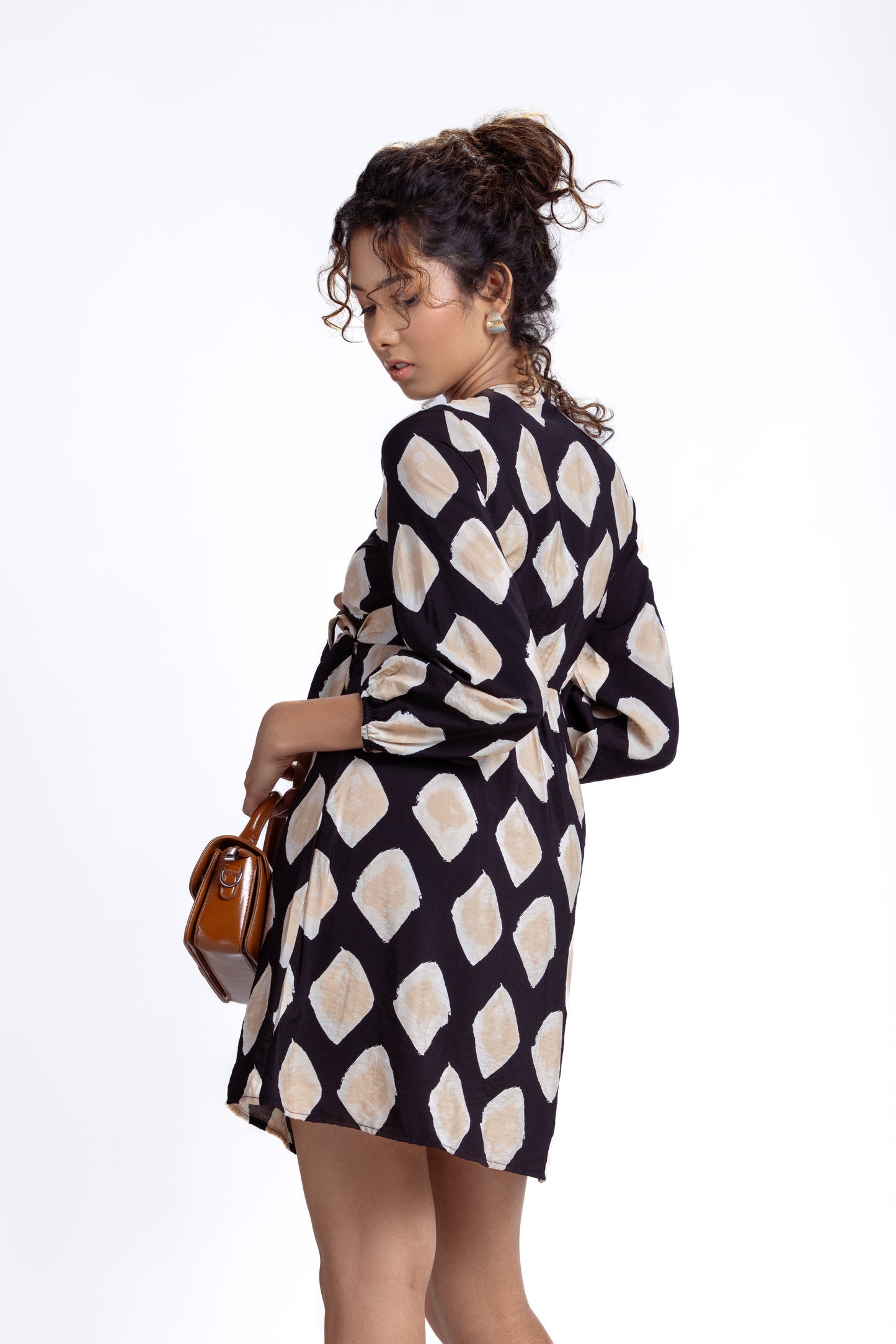Long Sleeve Mini Wrap Dress