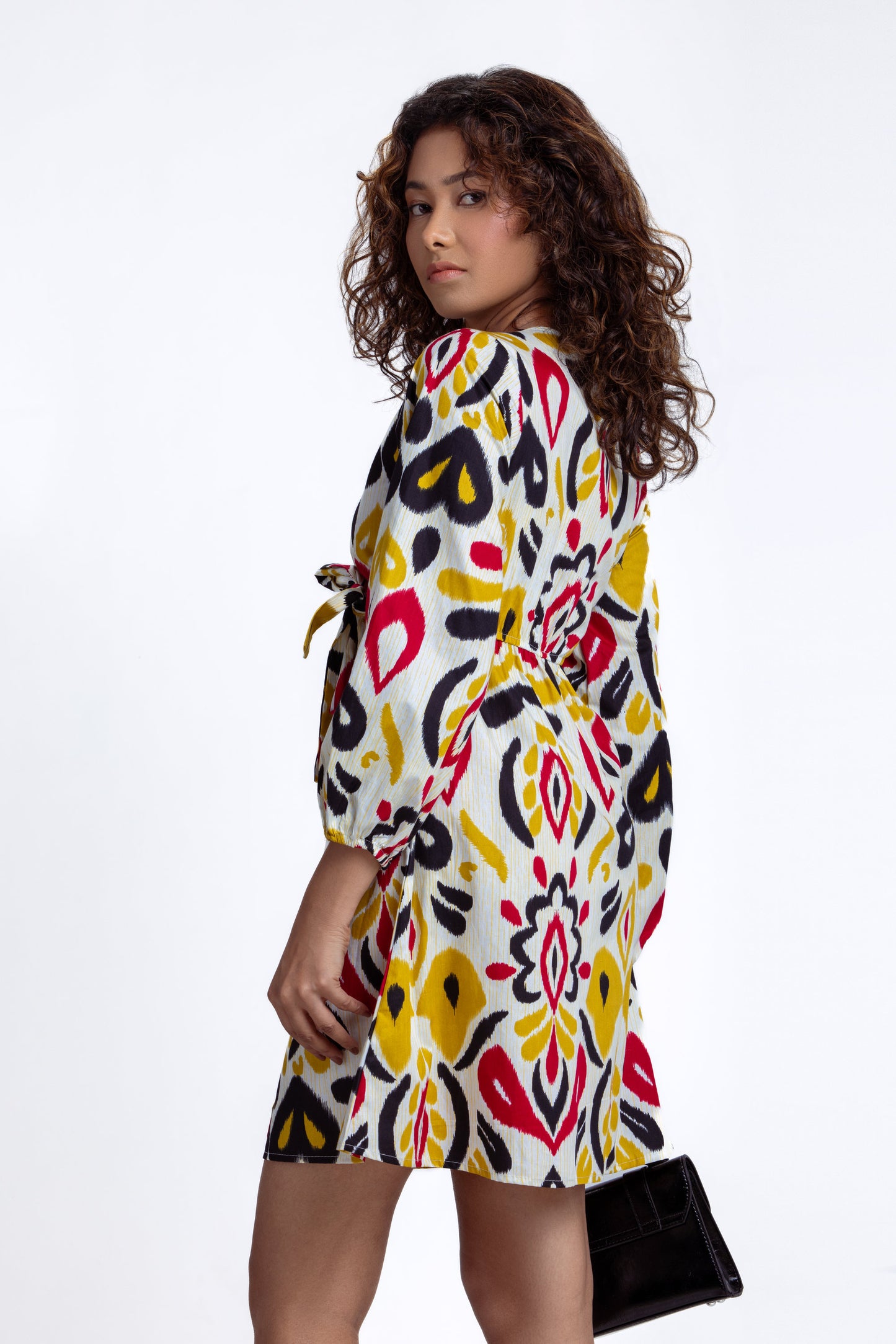 Long Sleeve Mini Wrap Dress