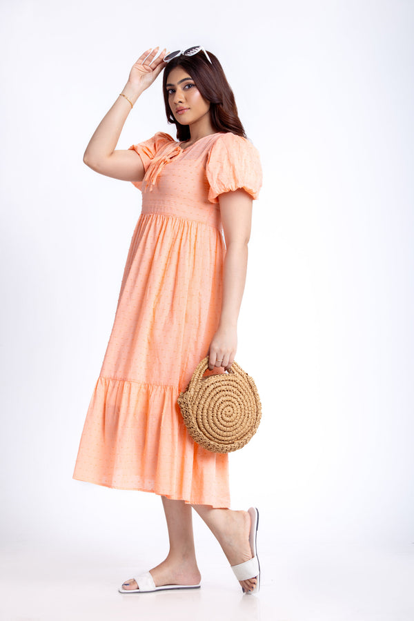 Hettie Tie Front Midi Dress