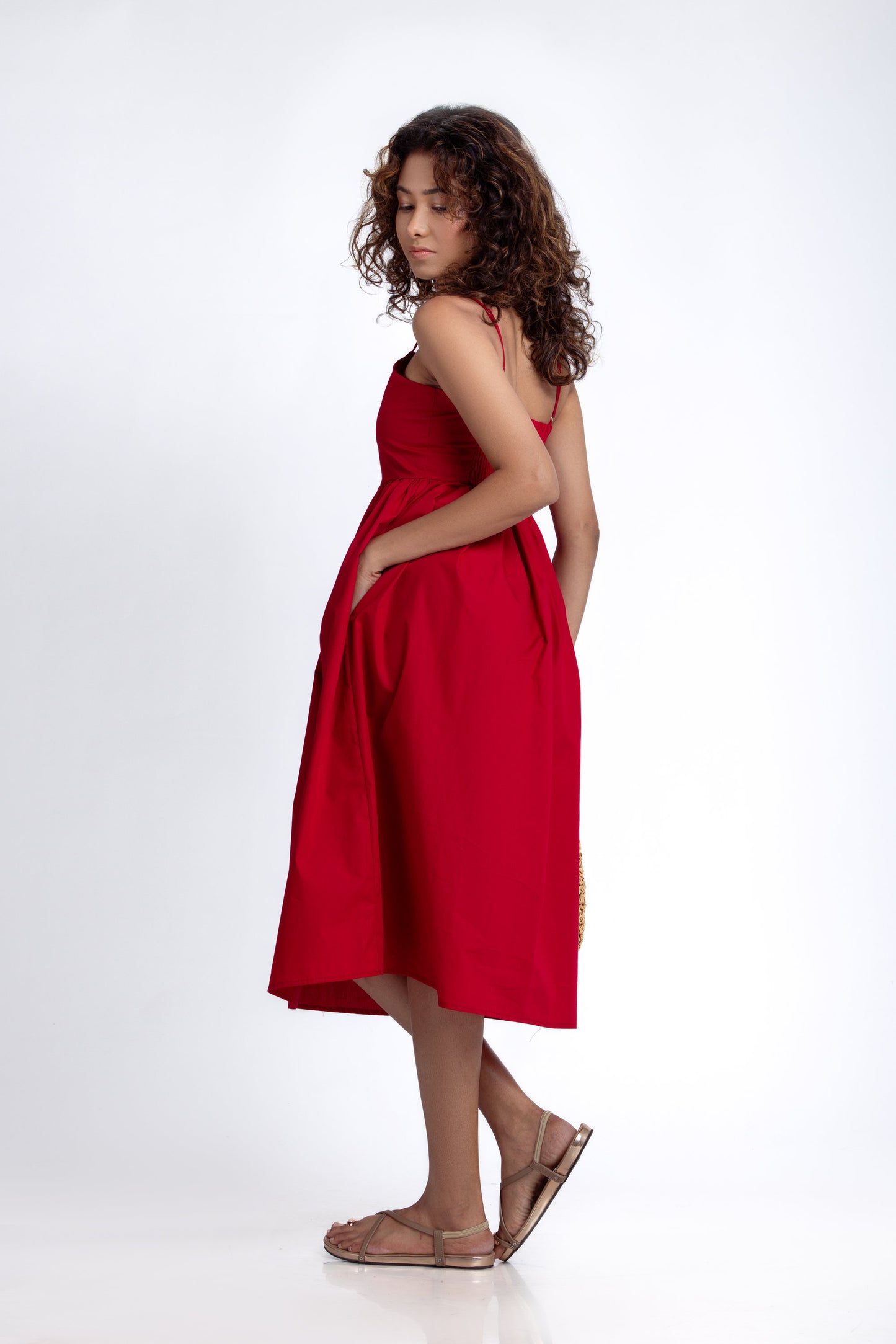 Taffeta Midi Dress